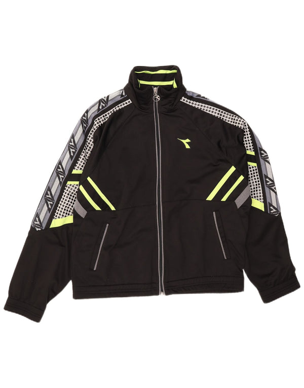 Diadora Veste de survêtement graphique pour homme UK 36 Small Noir Colourblock