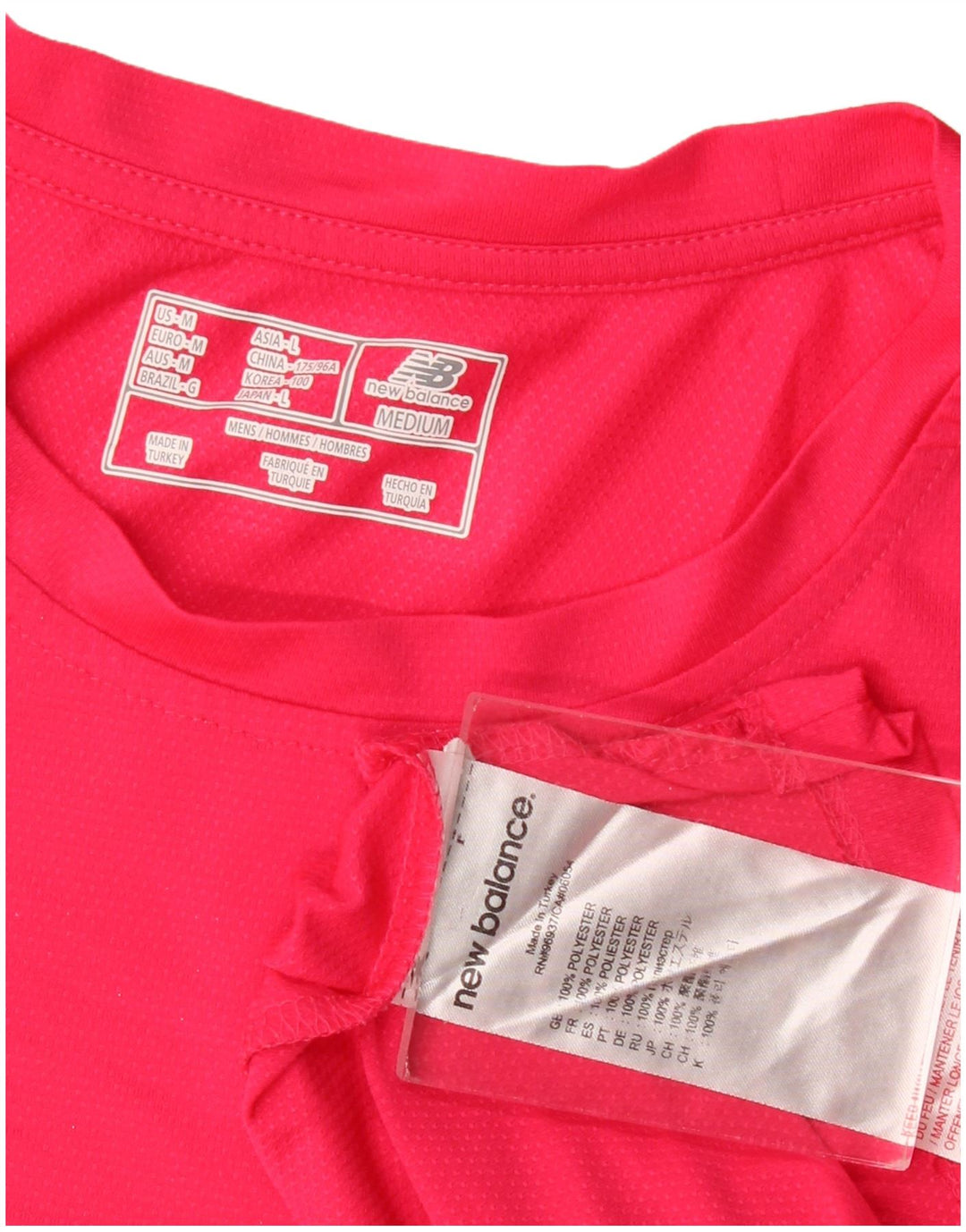 New Balance T-Shirt Graphique Femme UK 14 Rose Moyen Polyester