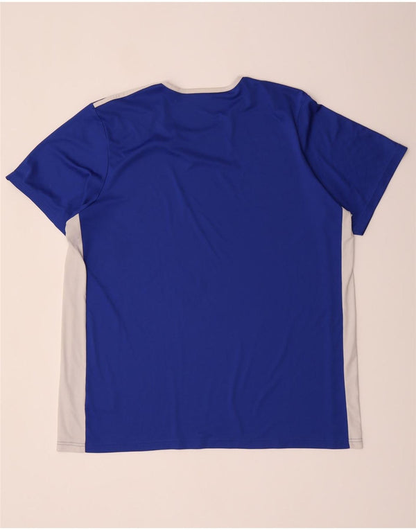 Adidas Climalite T-Shirt Top 2XL Bleu Colorblock Polyester