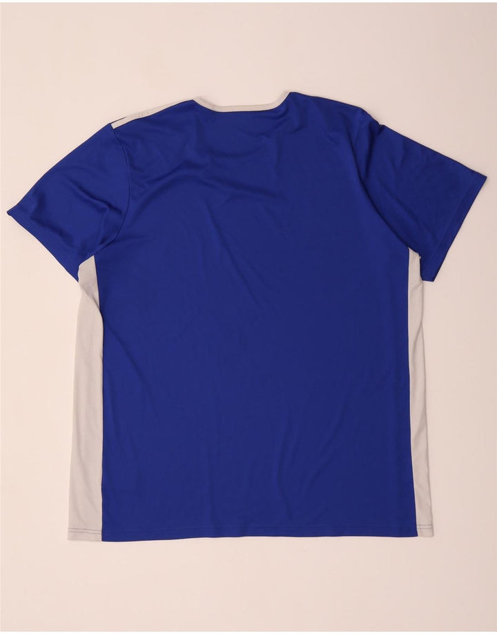 Adidas Climalite T-Shirt Top 2XL Bleu Colorblock Polyester
