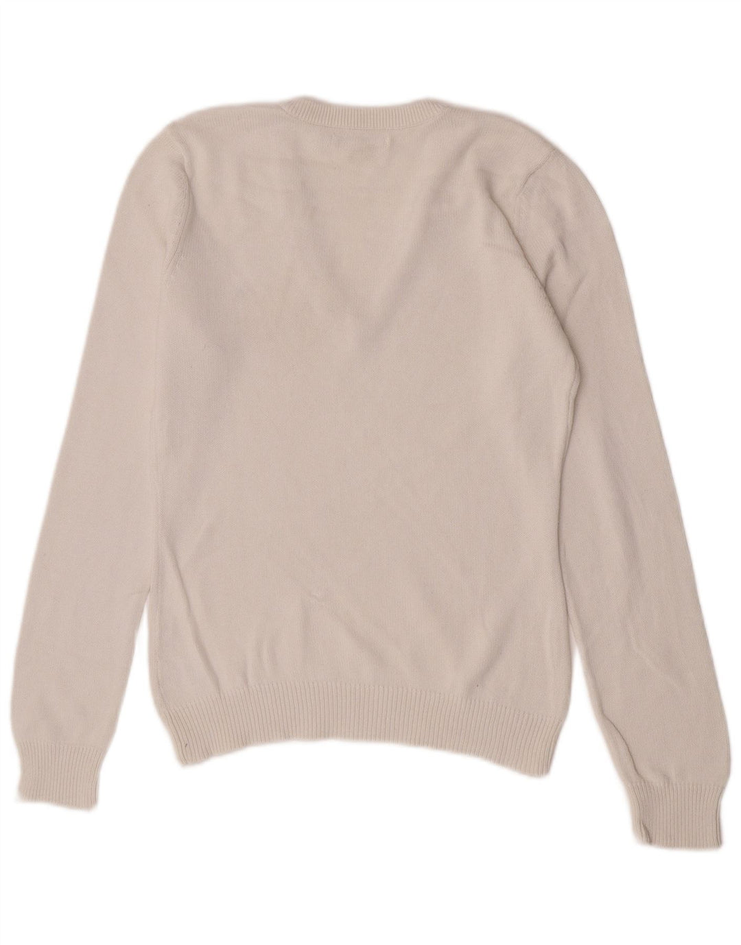 Tommy Hilfiger Pull col en V pour femme UK 14 Coton blanc moyen