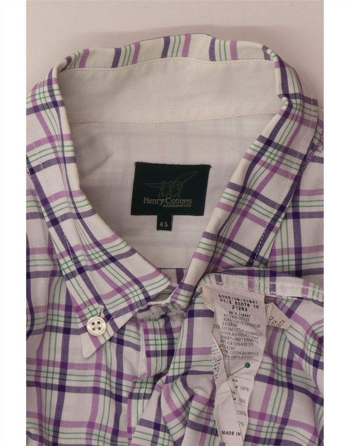 Henry Cottons Chemise Homme Taille 43 Grand Coton à Carreaux Violet