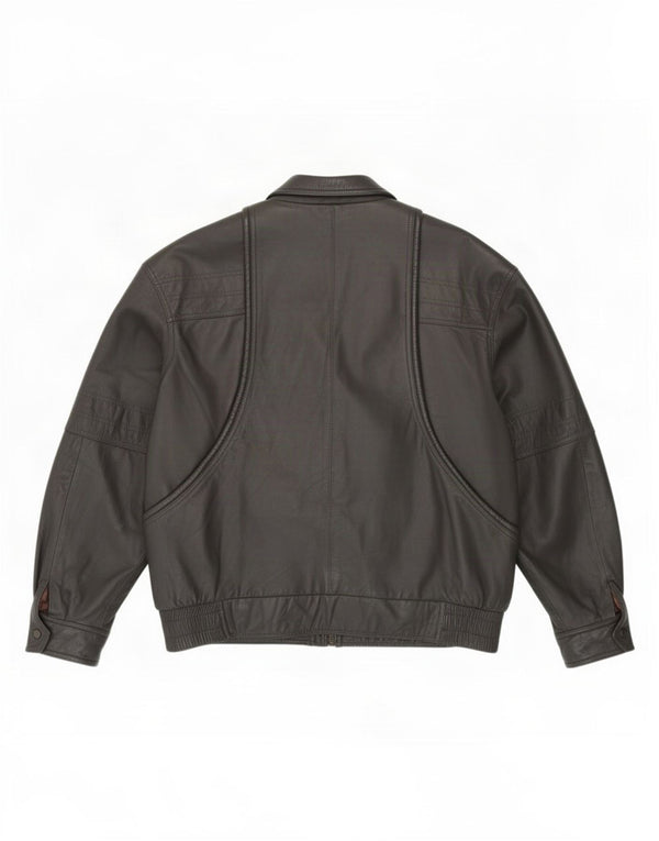 Jeffrey Brownleader Veste en cuir pour homme UK 40 Large Gris
