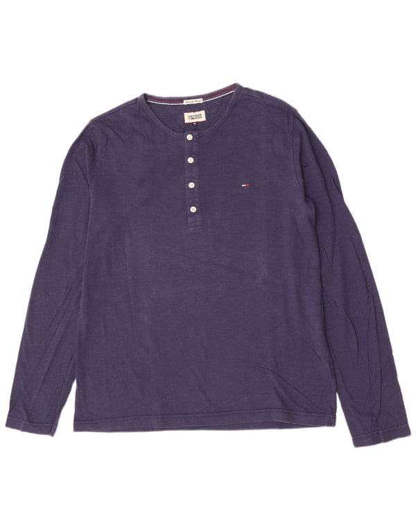 Tommy Hilfiger Haut Henley à manches longues pour homme en coton bleu marine moyen