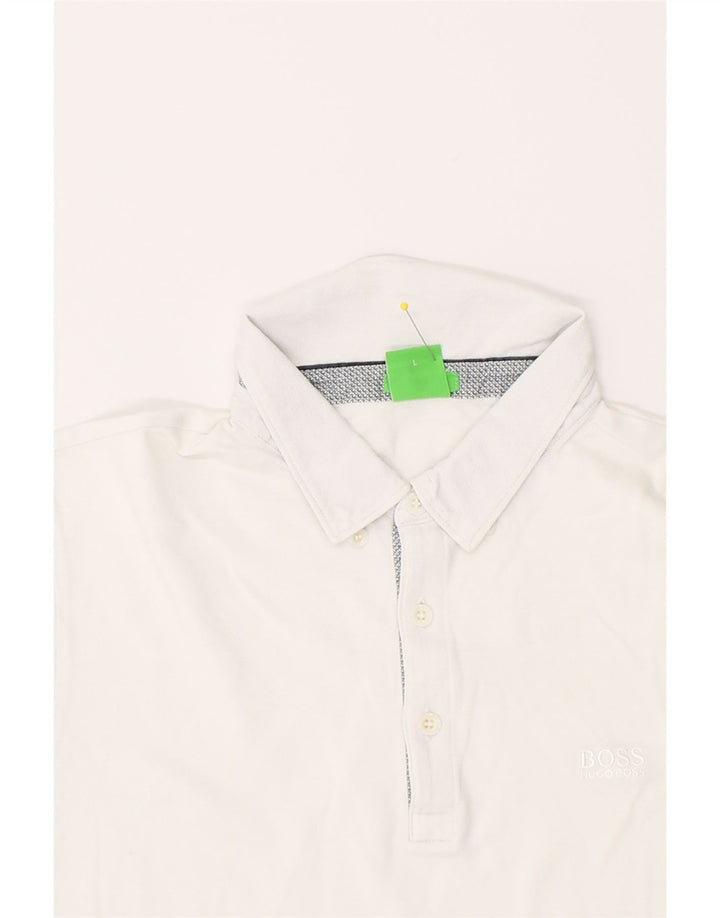 HUGO BOSS Polo Regular Fit Homme Blanc