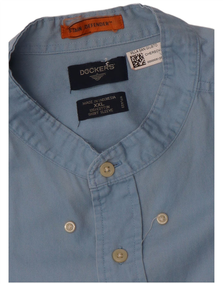DOCKERS Chemise à Manches Courtes Homme Stain Defender 2XL Bleu Coton
