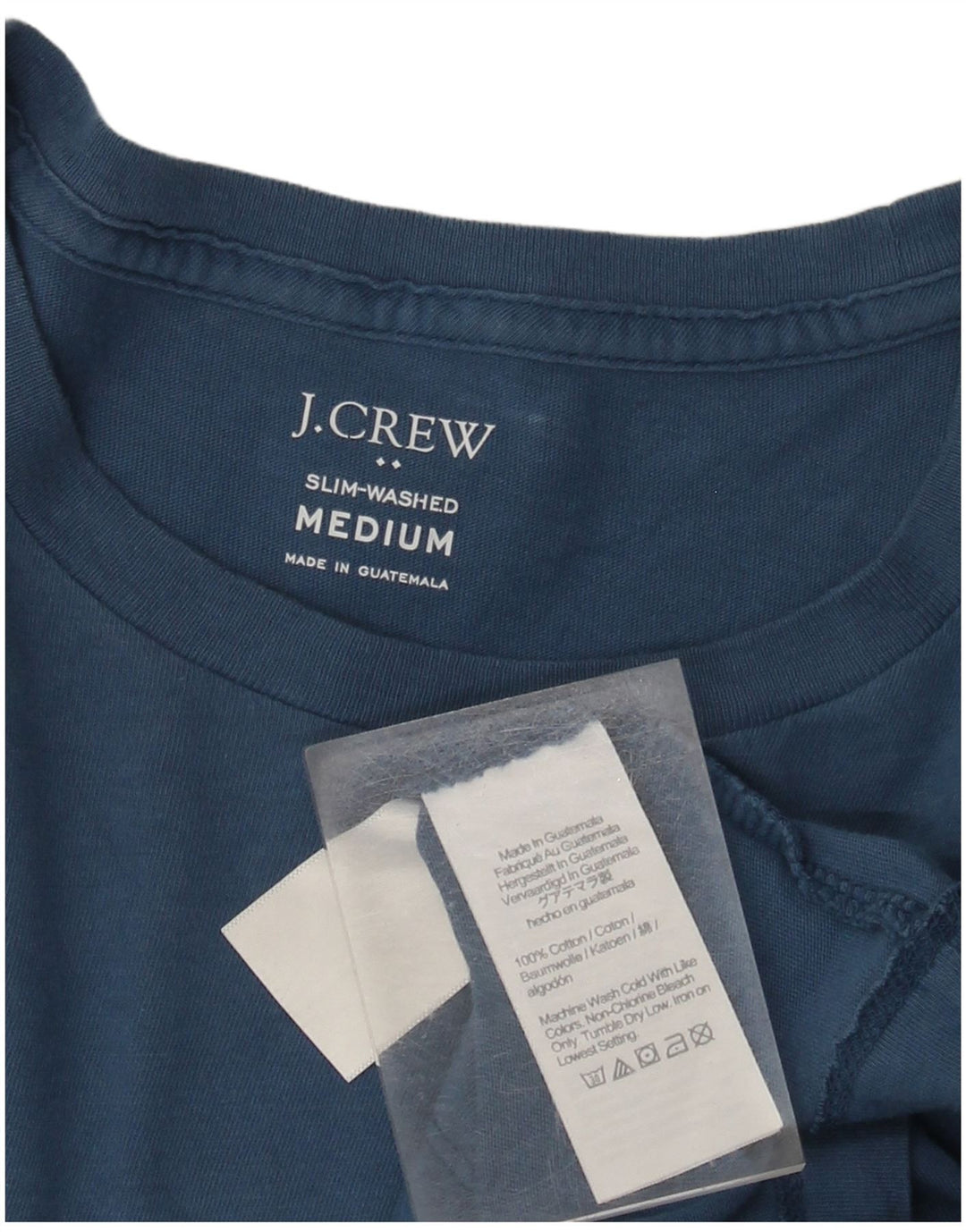 J. CREW T-Shirt Slim Fit Homme Bleu Moyen Coton