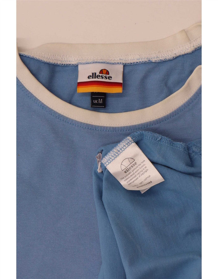 Ellesse T-Shirt Top Bleu Moyen Coton Homme