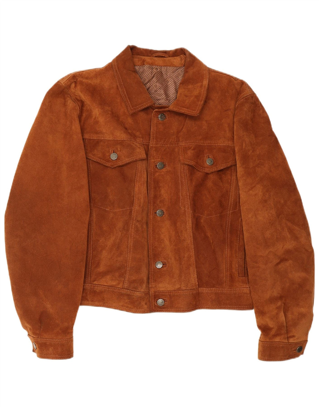 Veste en daim Bomber femme Vintage UK 14 cuir marron moyen