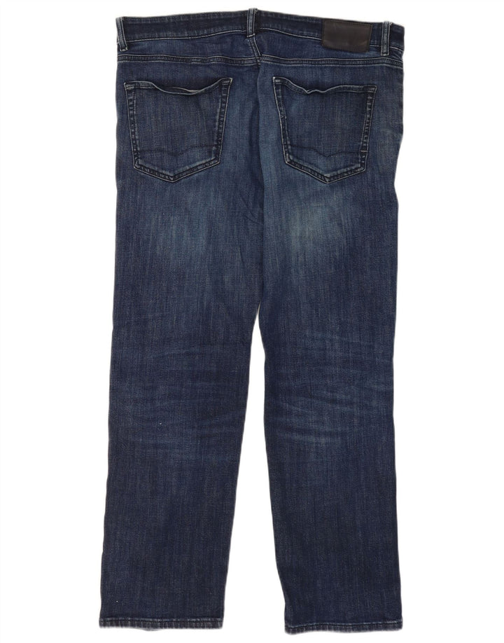 Hugo Boss Femme Jean droit régulier W36 L32 Bleu Coton