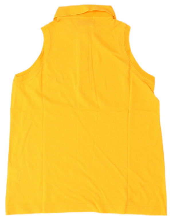 Sergio Tacchini Polo sans manches pour femme UK 10 Petit coton jaune