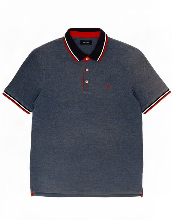 Jack & Jones Mens Polo Shirt XL Navy Blue Cotton