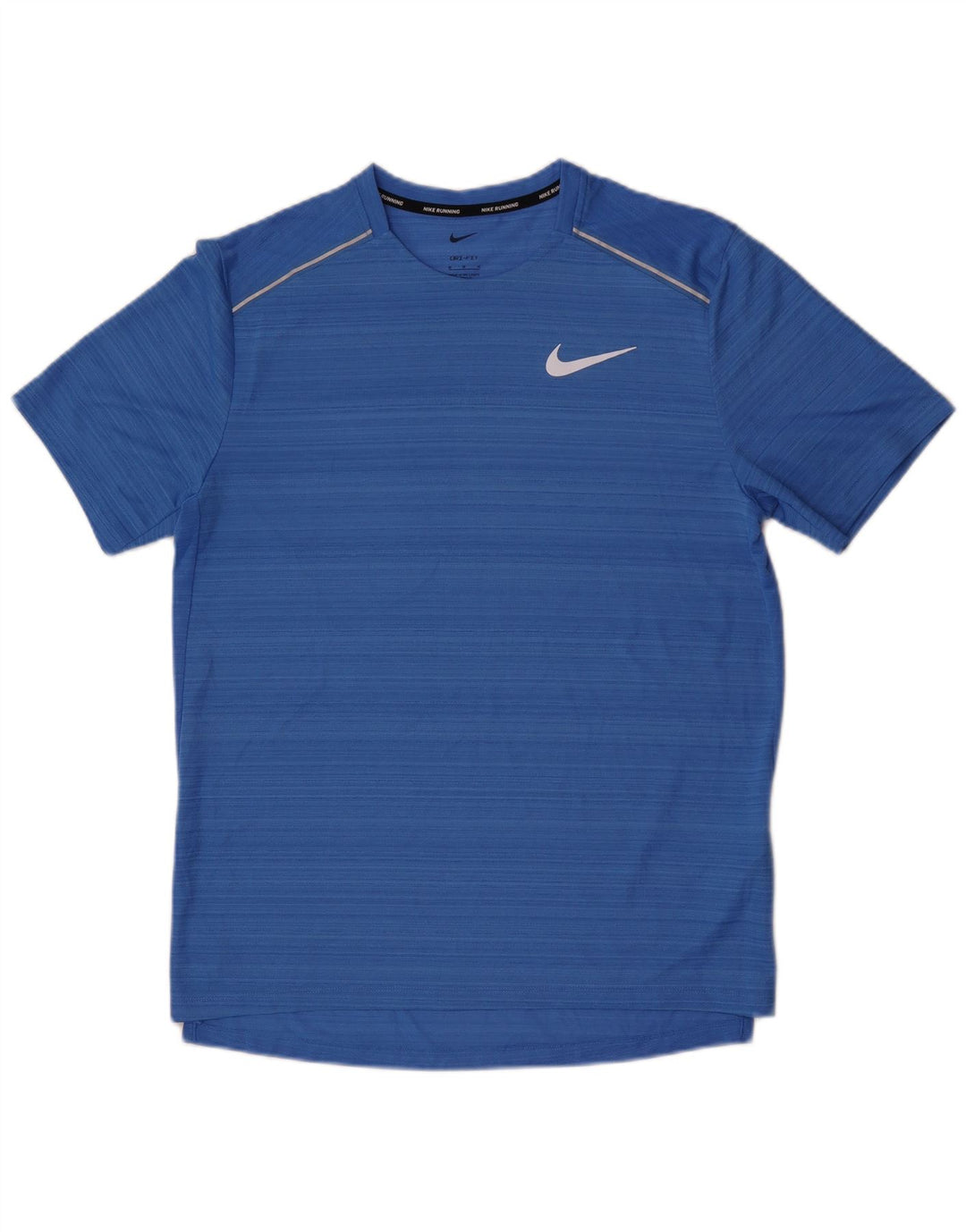 Nike Homme Dri Fit T-Shirt Haut Bleu Moyen Rayé Polyester