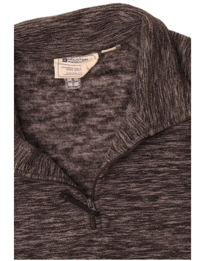 Mountain Warehouse Pull polaire à col zippé pour homme, en polyester moucheté, gris, grand