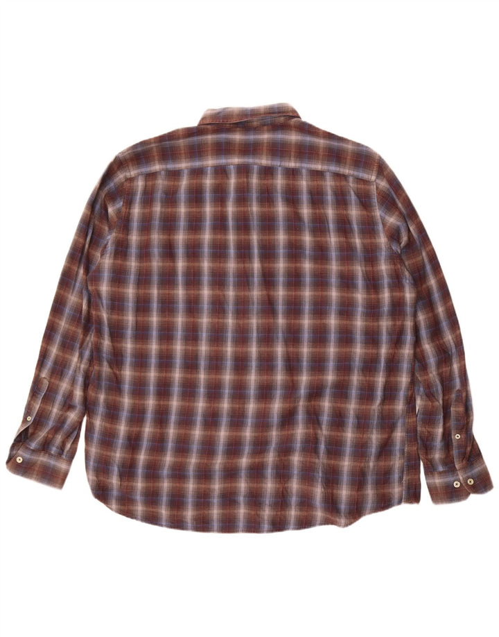 Carrera Chemise en flanelle coupe régulière pour homme 3XL en coton à carreaux marron