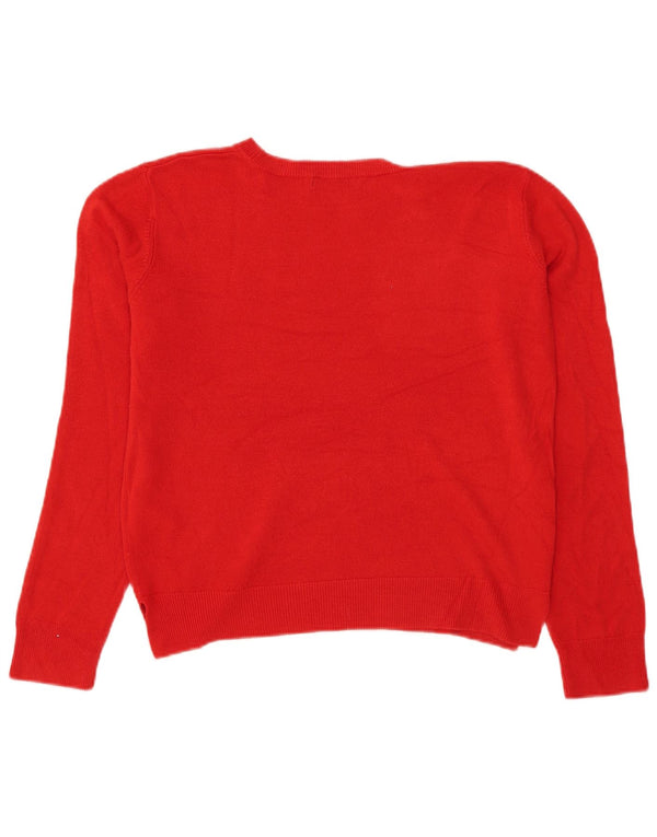 Marks & Spencer Pull court à col rond pour femme Rouge moyen UK 12