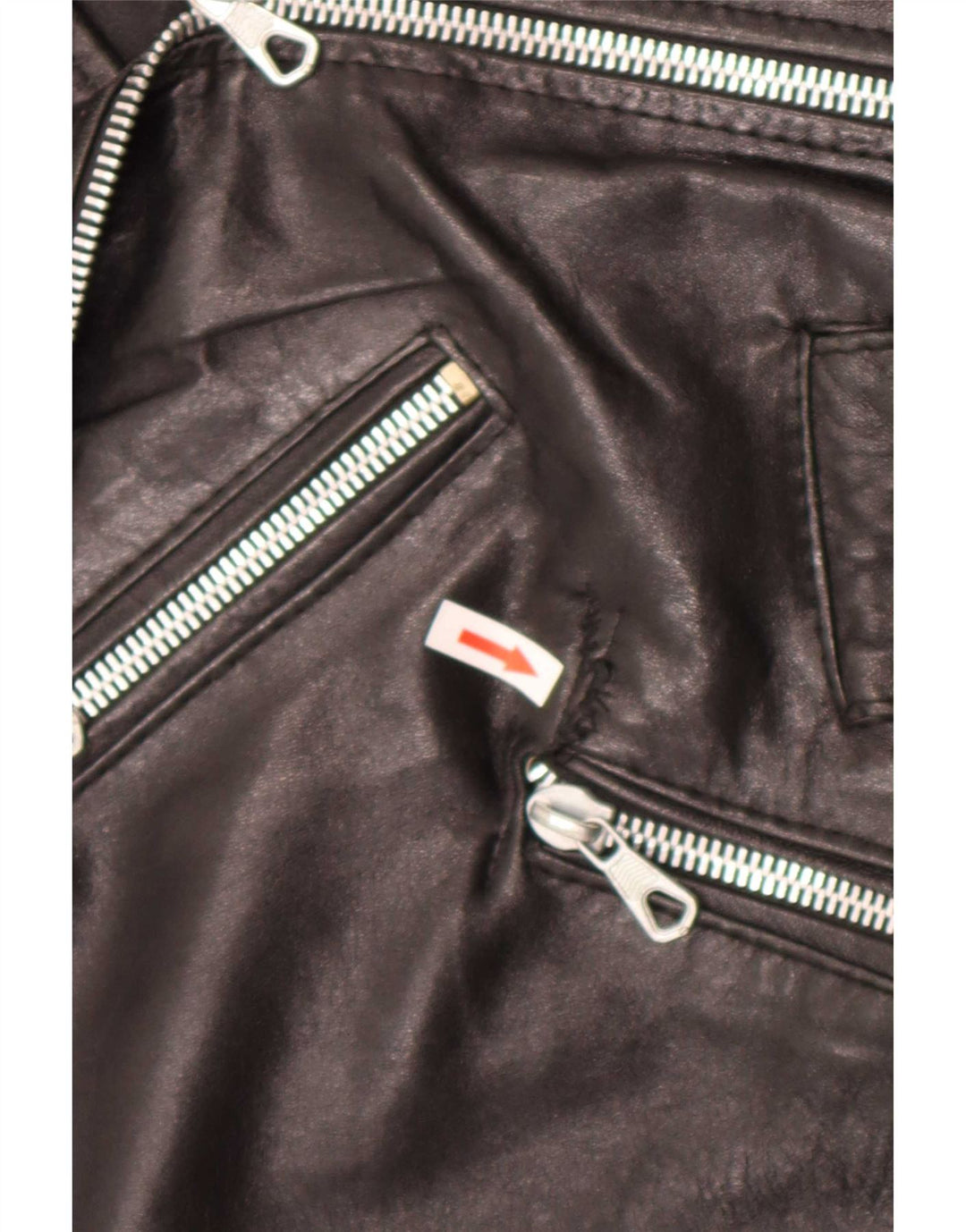 Veste motard en cuir femme vintage UK 12 Noir Moyen