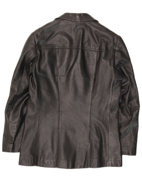 Veste en cuir homme vintage IT 48 Cuir noir moyen