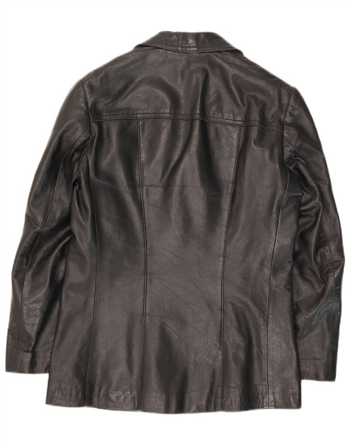 Veste en cuir homme vintage IT 48 Cuir noir moyen