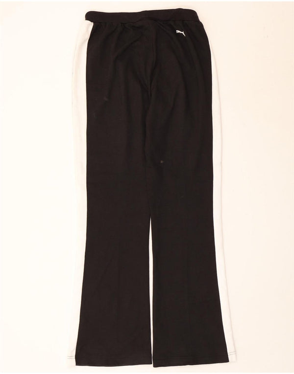 Puma Pantalon de survêtement évasé pour femme UK 12 Coton color block noir moyen