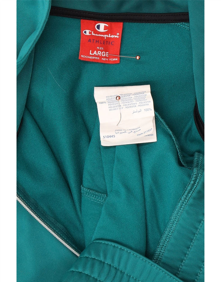 CHAMPION Veste de Survêtement Homme Large Vert Colorblock Polyester