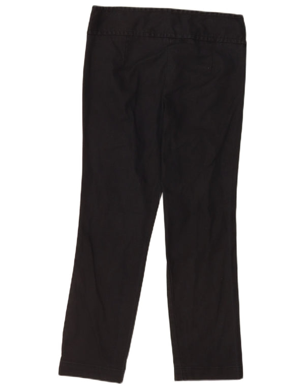 Benetton Pantalon décontracté droit pour femme EU 40 Medium W28 L26 Coton noir