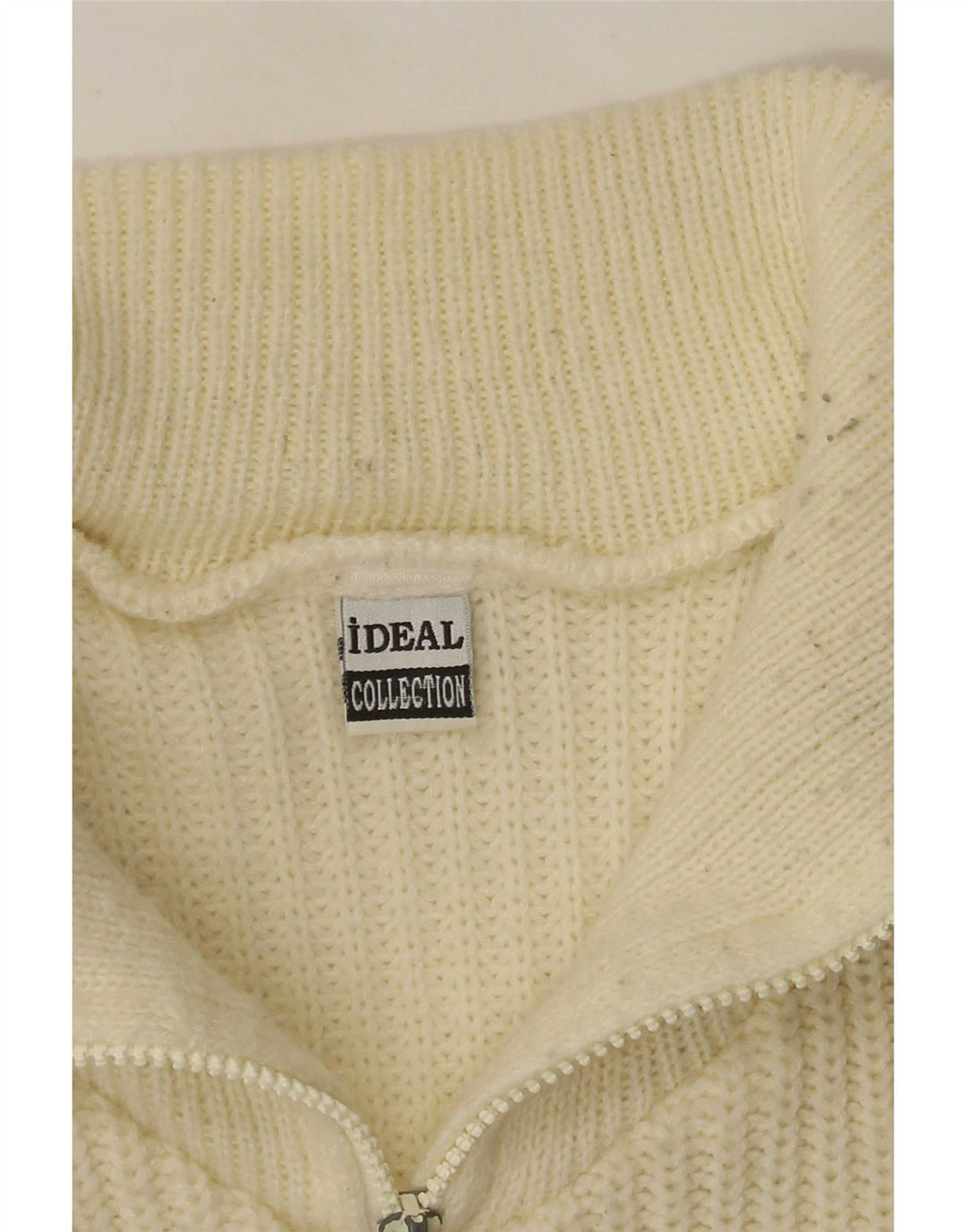Ideal Pull à col zippé pour homme Large Blanc cassé Colourblock