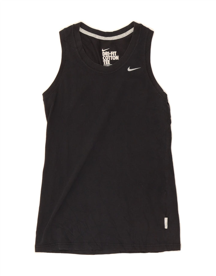 NIKE Womens Dri Fit Vest Top UK 8 Small Black Cotton Vintage Nike and Second-Hand Nike from Messina Hembry 
