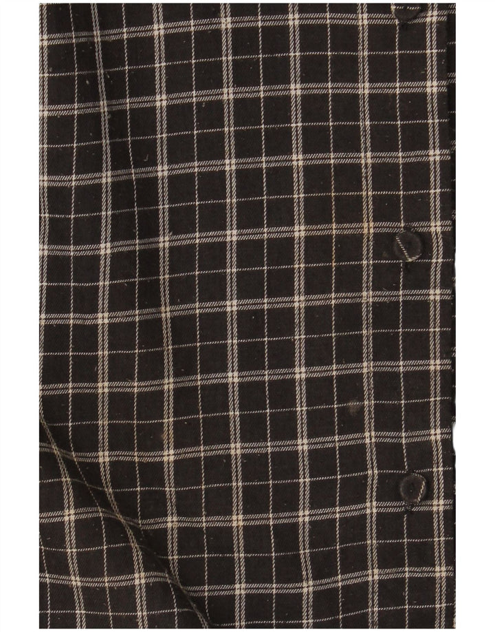 Amaranto Chemise en flanelle pour femme UK 46 Grand carreaux noirs en polyester