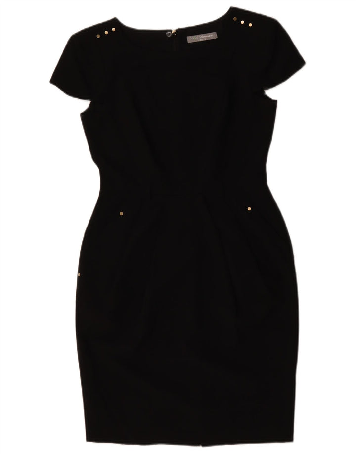 Marks & Spencer Robe fourreau petite pour femme UK 8 Small Noir Polyester