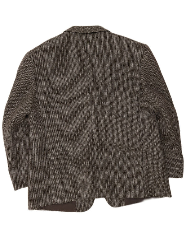 Biagiotti Uomo Veste blazer à manches 3/4 pour homme Taille 58 3XL Gris à chevrons