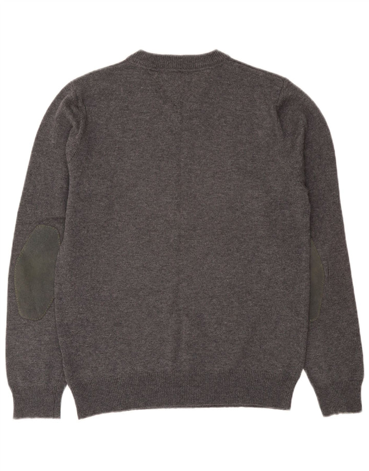 Tommy Hilfiger Pull col en V pour homme Petit gris laine d'agneau