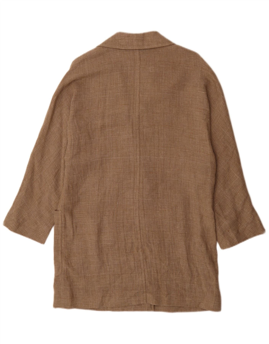 Massimo Dutti Manteau croisé à manches 3/4 pour homme UK 36 Petit carreaux marron