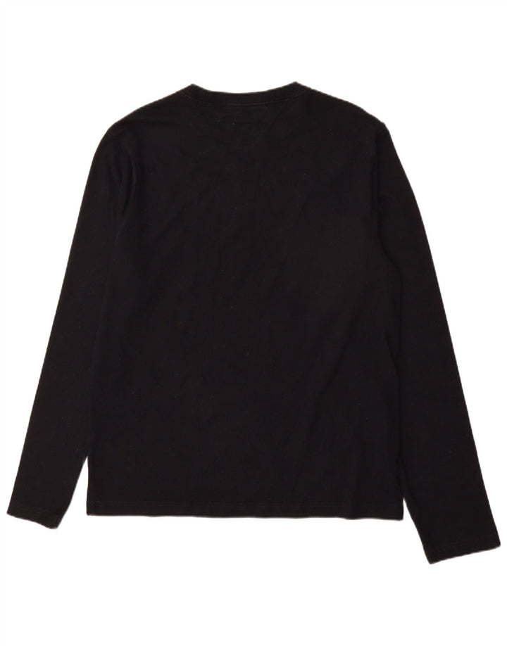 TOMMY HILFIGER Mens Top Long Sleeve Large Black Cotton