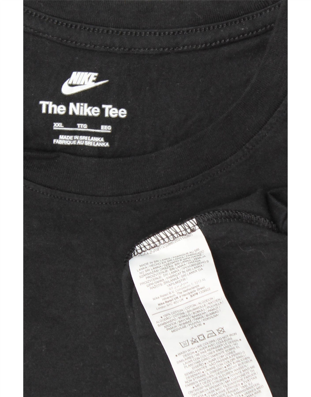 NIKE T-Shirt Homme Haut 2XL Coton Noir