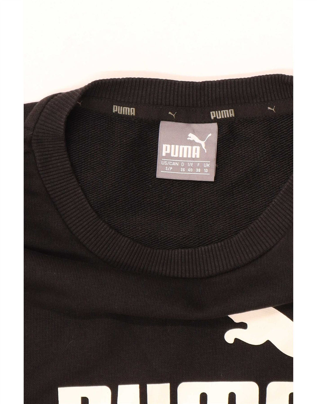 Puma Sweat-shirt surdimensionné graphique pour femme UK 10 Petit Noir