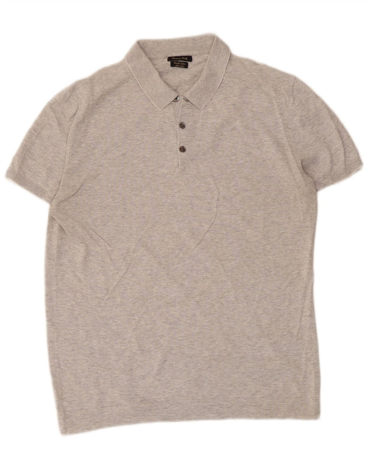 Massimo Dutti Polo Homme Gris Moyen Moucheté