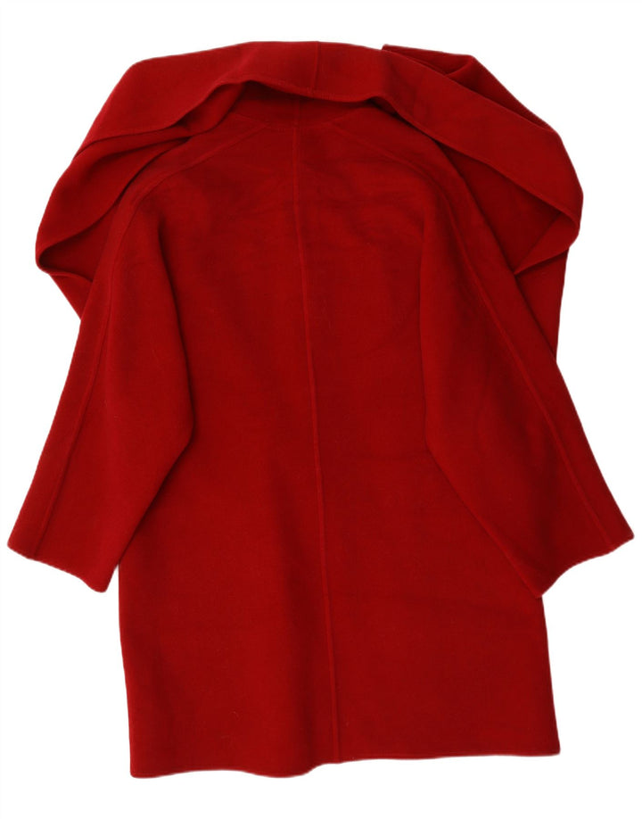 vintage Femme Front Tie Pardessus UK 18 XL Laine Rouge