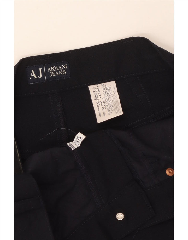 Armani Pantalon décontracté droit pour homme W32 L29 Bleu marine Polyester