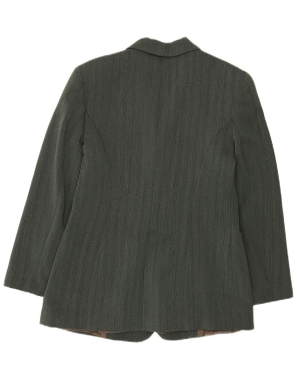 Veste Blazer Double Boutonnage Femme Vintage IT 42 Chevrons Vert Moyen