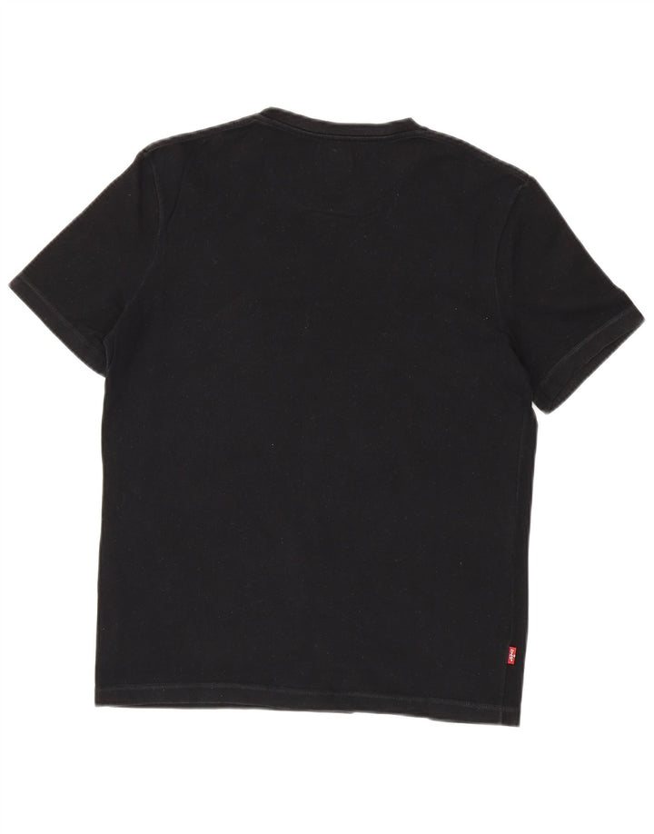 LEVI'S T-Shirt Femme UK 12 Noir Moyen Coton