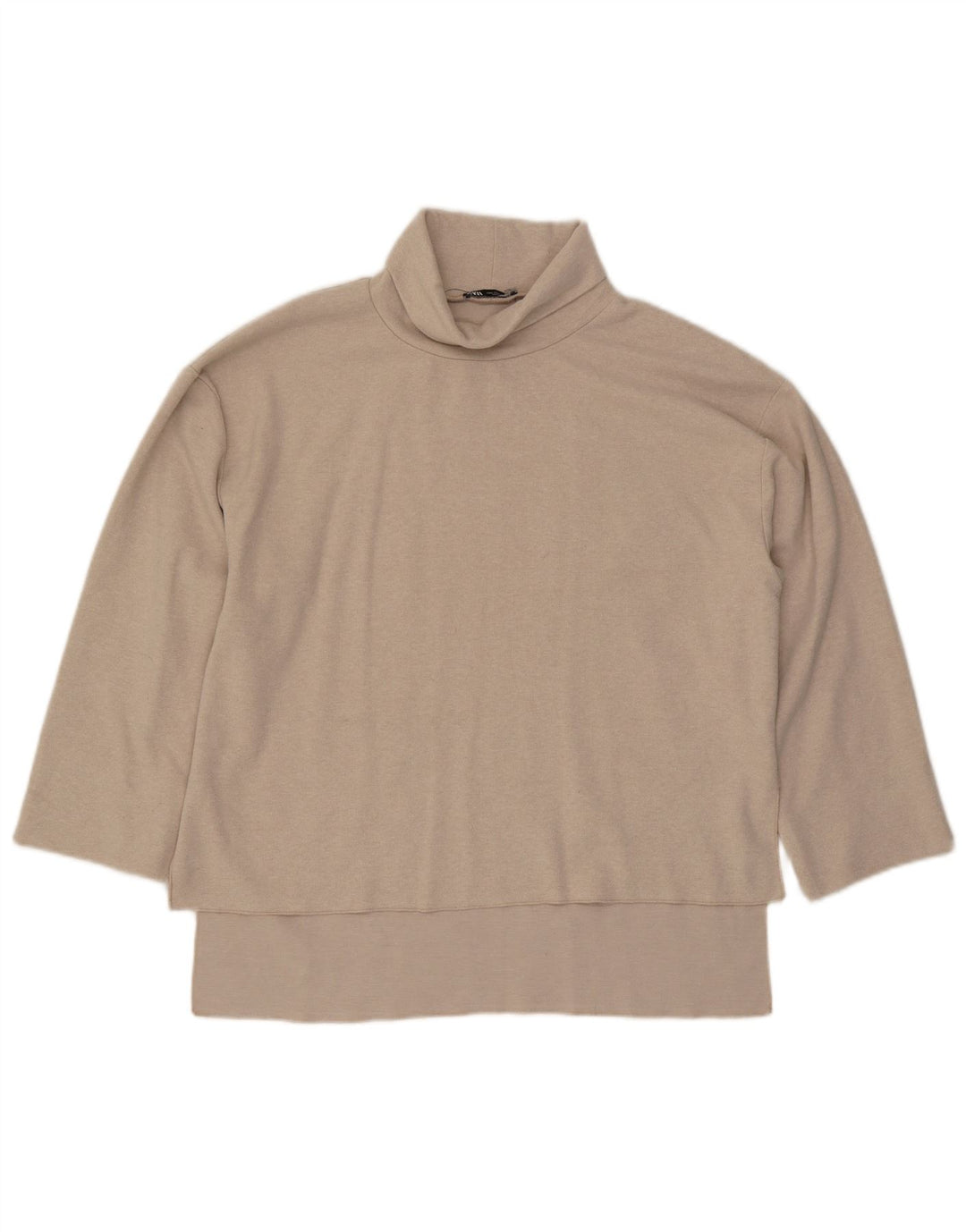 Zara Femme Top Manches 3/4 UK 16 Large Beige