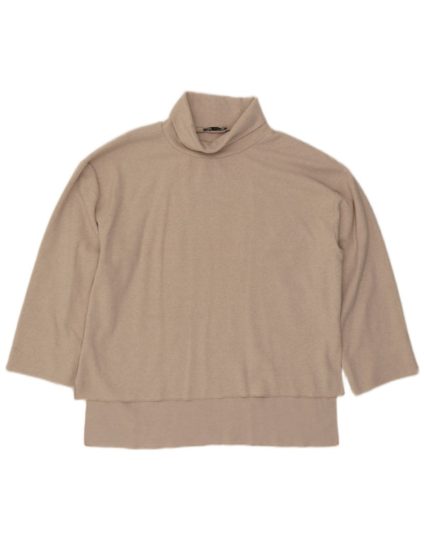 Zara Femme Top Manches 3/4 UK 16 Large Beige