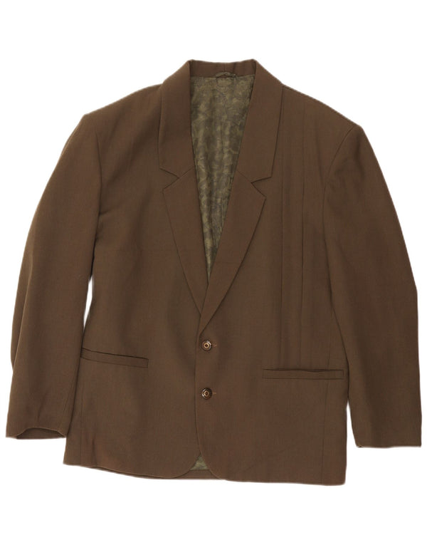 vintage Homme 2 Bouton Blazer Veste UK 38 Moyen Kaki Classique