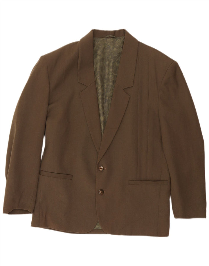 vintage Homme 2 Bouton Blazer Veste UK 38 Moyen Kaki Classique