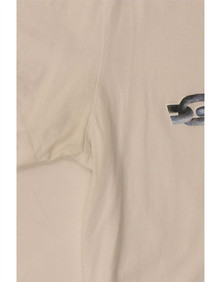 Diesel T-Shirt Graphique Homme Blanc Moyen Coton