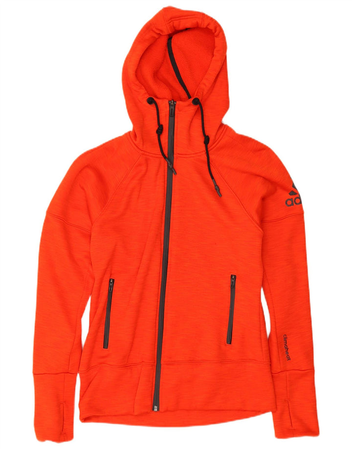 Adidas Pull à capuche zippé pour femme UK 8/10 Petit Rouge Polyester