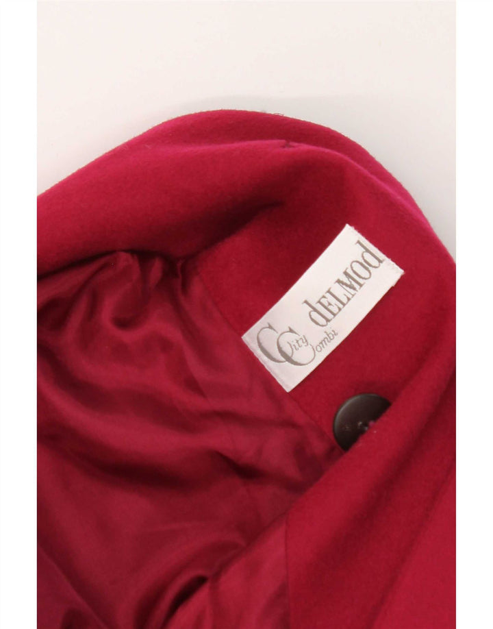 vintage Femme Double Breasted Blazer Veste EU 40 Laine d’agneau rouge moyen