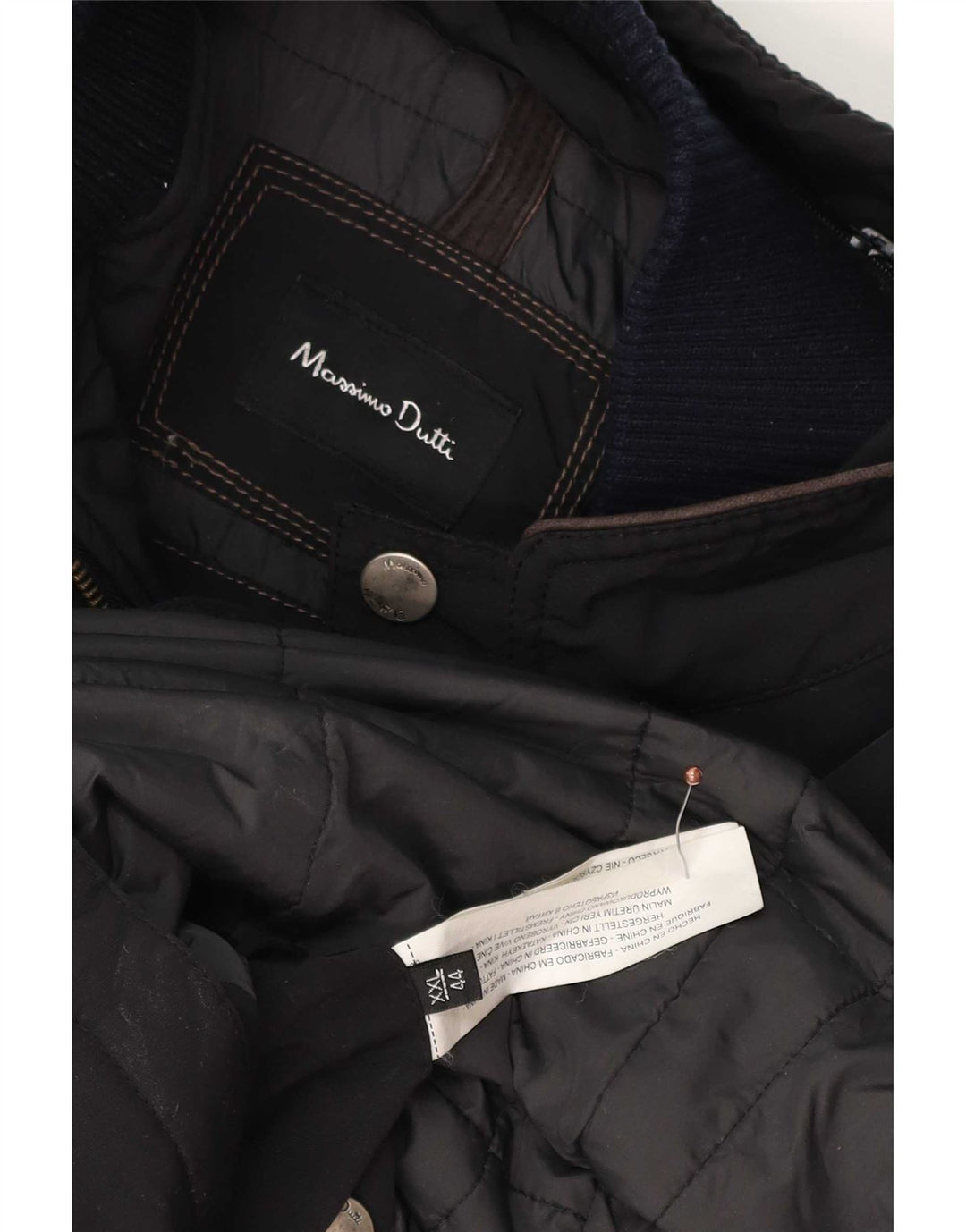 Massimo Dutti Manteau coupe-vent pour homme UK 44 2XL Noir Polyester