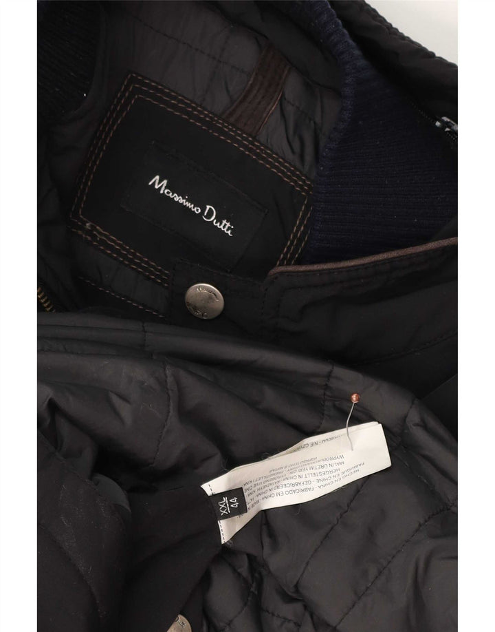 Massimo Dutti Manteau coupe-vent pour homme UK 44 2XL Noir Polyester